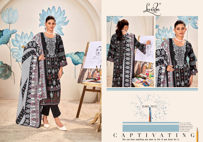 Naira Nx Vol 7 Black And White By Levisha Pakistani Print Cambric Cotton Dress Material Wholesale Online